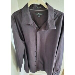 Marc Anthony Long Sleeve Shirt Mens XL Burgundy Button Up